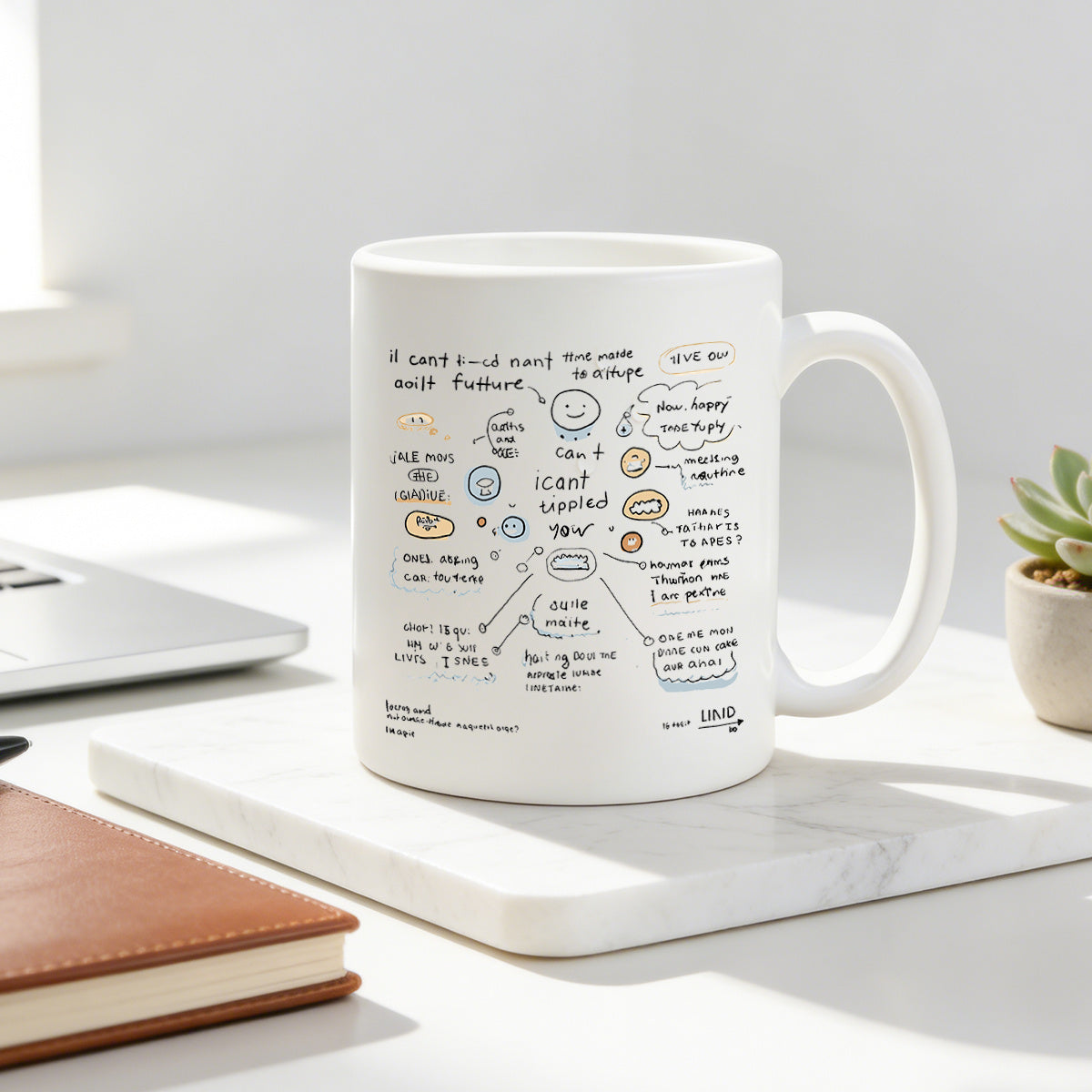 Tailorly White Ceramic 11 oz Mug - 11oz ceramic mug hand coffee cup unique tumbler for great gift for safe for microwave dishwasher desk