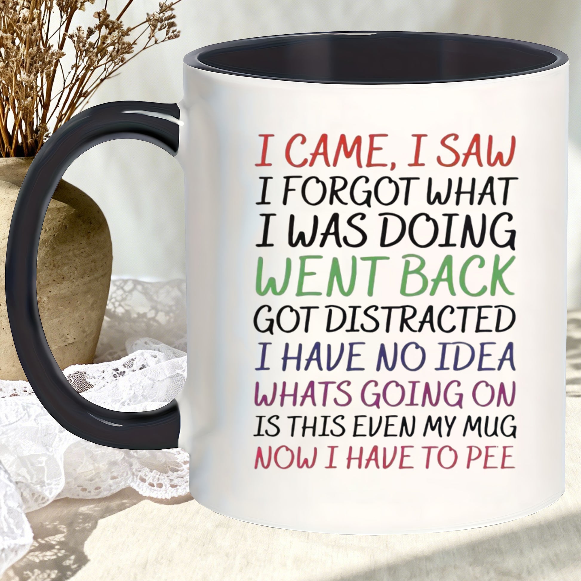 Tailorly Black Accent 11 oz Mug - home decor minimalist matte dishwasher safe daily i i saw mugs women great as thank you gifts funny