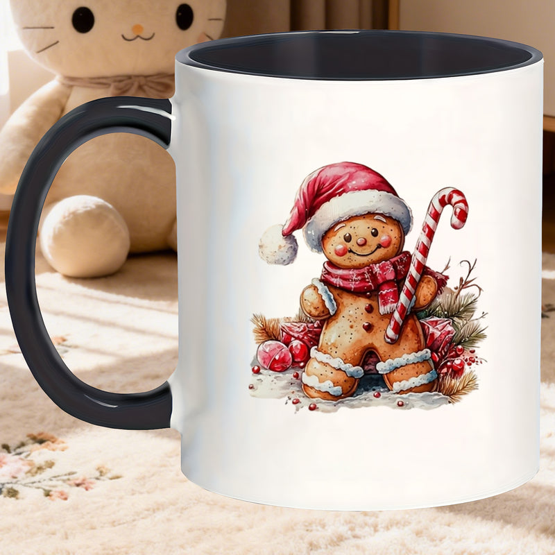 Tailorly Black Accent 11 oz Mug - durable for hot cold drinks watercolor themed christmas mugs office home use_41b8478e24264d93861e1a2e2715ad7e