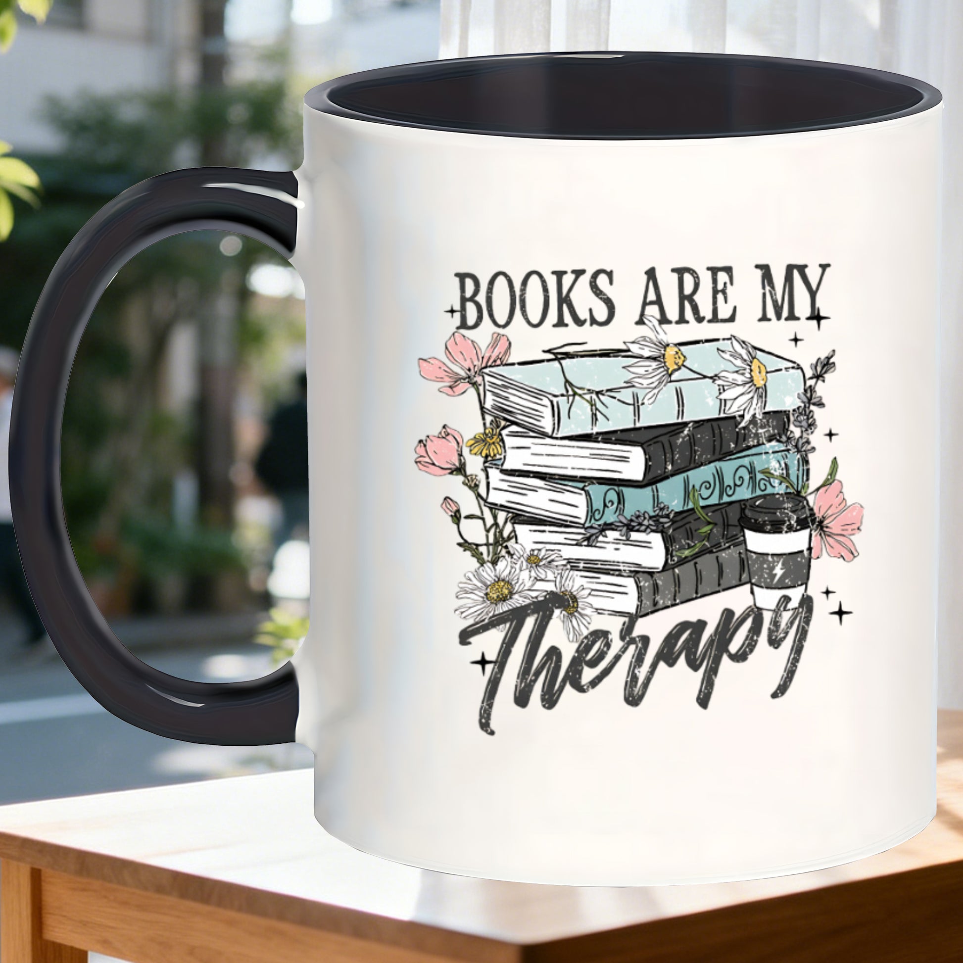 Tailorly Black Accent 11 oz Mug - durable and high are mugs ceramic round mug with lid ideal for christmas thanksgiving valentines day graduation