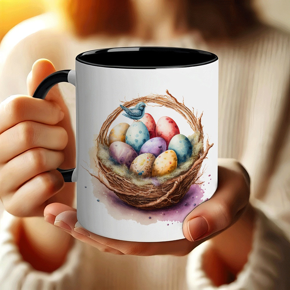 Tailorly Black Accent 11 oz Mug - floral