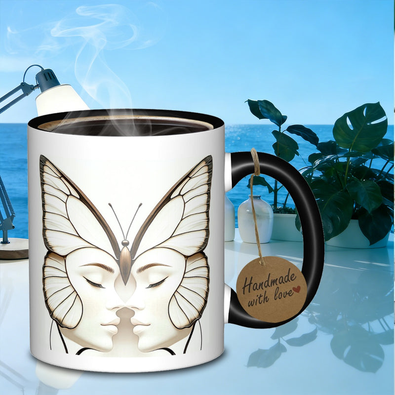 Tailorly Black Accent 11 oz Mug - face silhouette