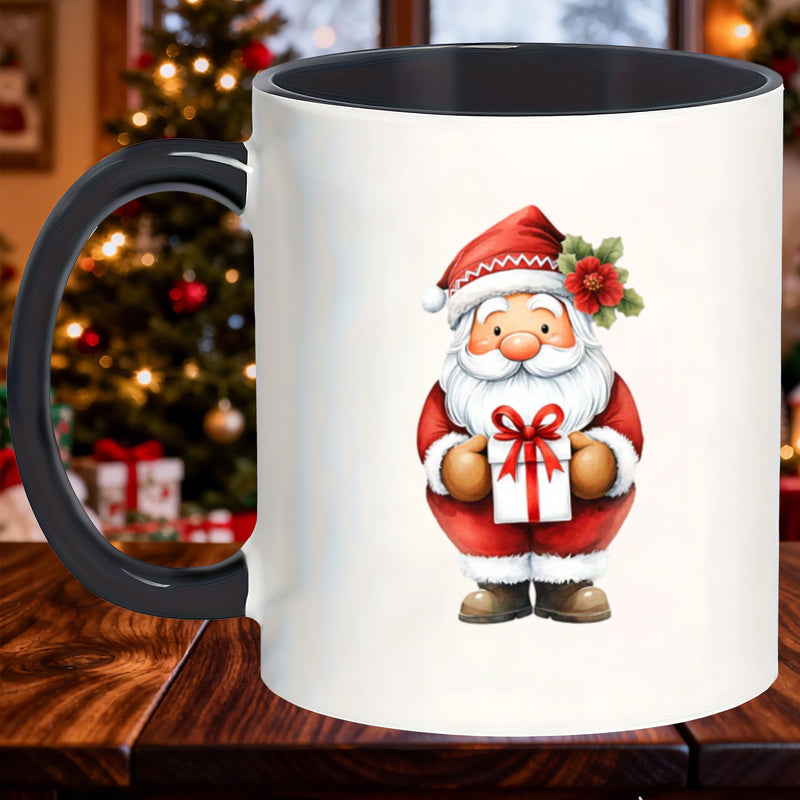 Tailorly Black Accent 11 oz Mug - sturdy ceramic mugs suitable for the for festive gift ideal for grocery trips on or afternoon
