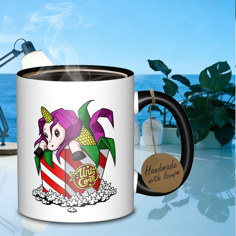 Tailorly Black Accent 11 oz Mug - unicorn character