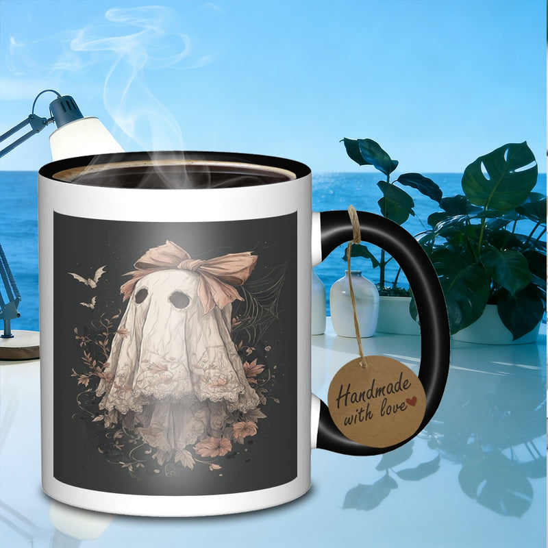 Tailorly Black Accent 11 oz Mug - floral lace