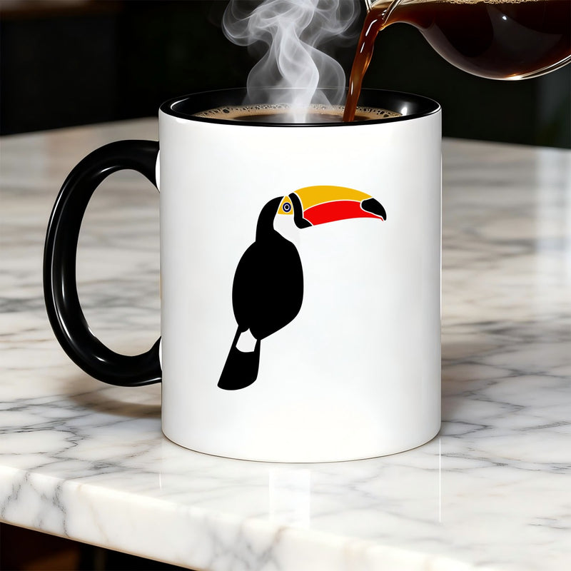 Tailorly Black Accent 11 oz Mug - yellow beak