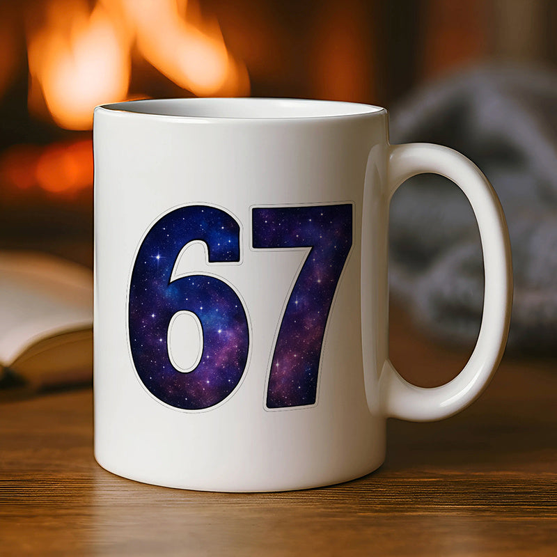Tailorly White Ceramic 11 oz Mug - humorous design mr golfs purple starry sky 67 its_40e2aeb1ff924ab2a94f73ea1224c5a1