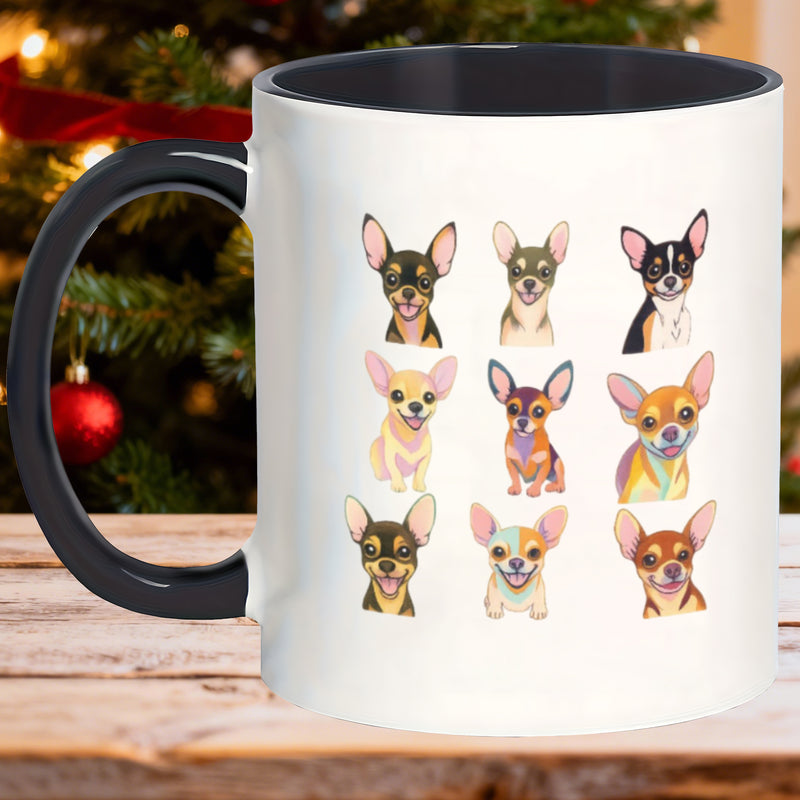 Tailorly Black Accent 11 oz Mug - 8 of chihuahua breed printed mugs