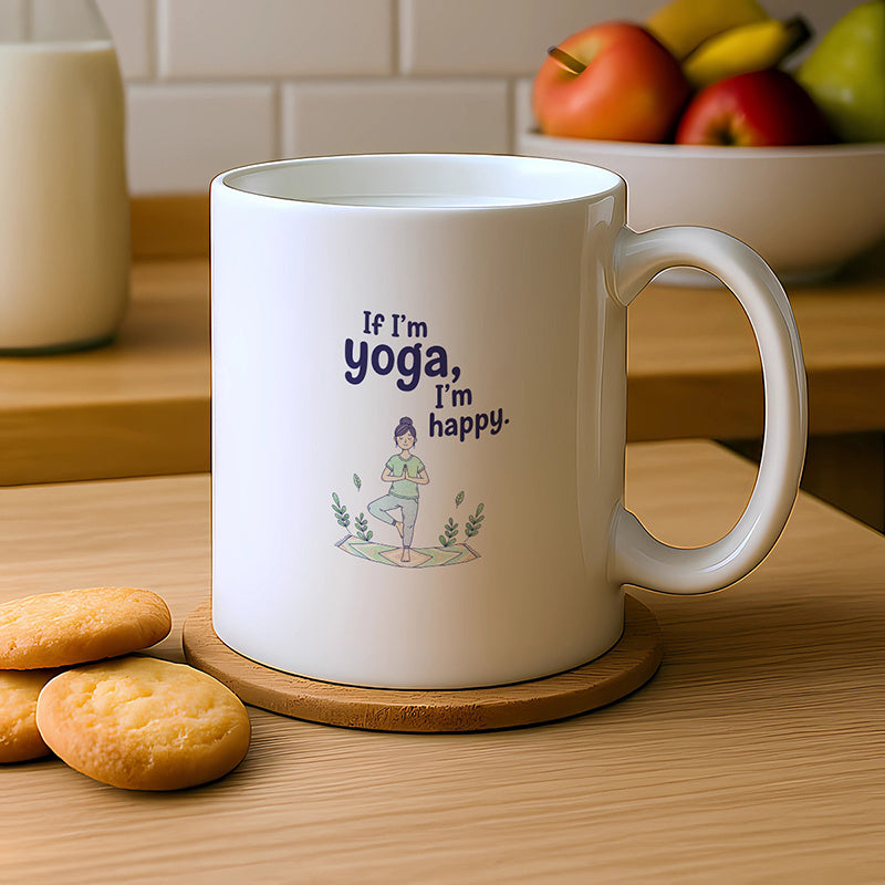 Tailorly White Ceramic 11 oz Mug - a single piece of artwork featuring an ergonomic handle