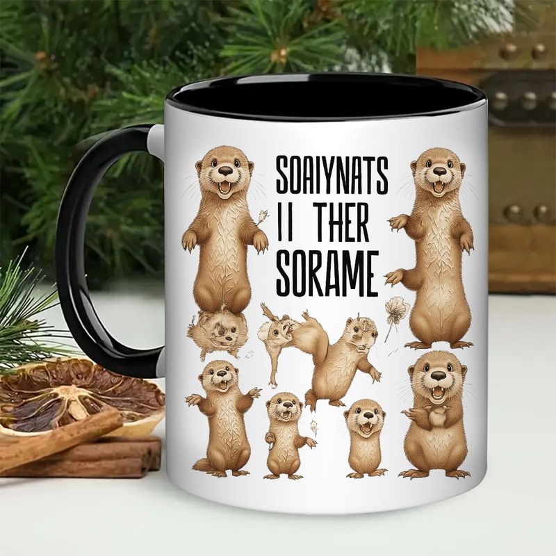 Tailorly Black Accent 11 oz Mug - otter design
