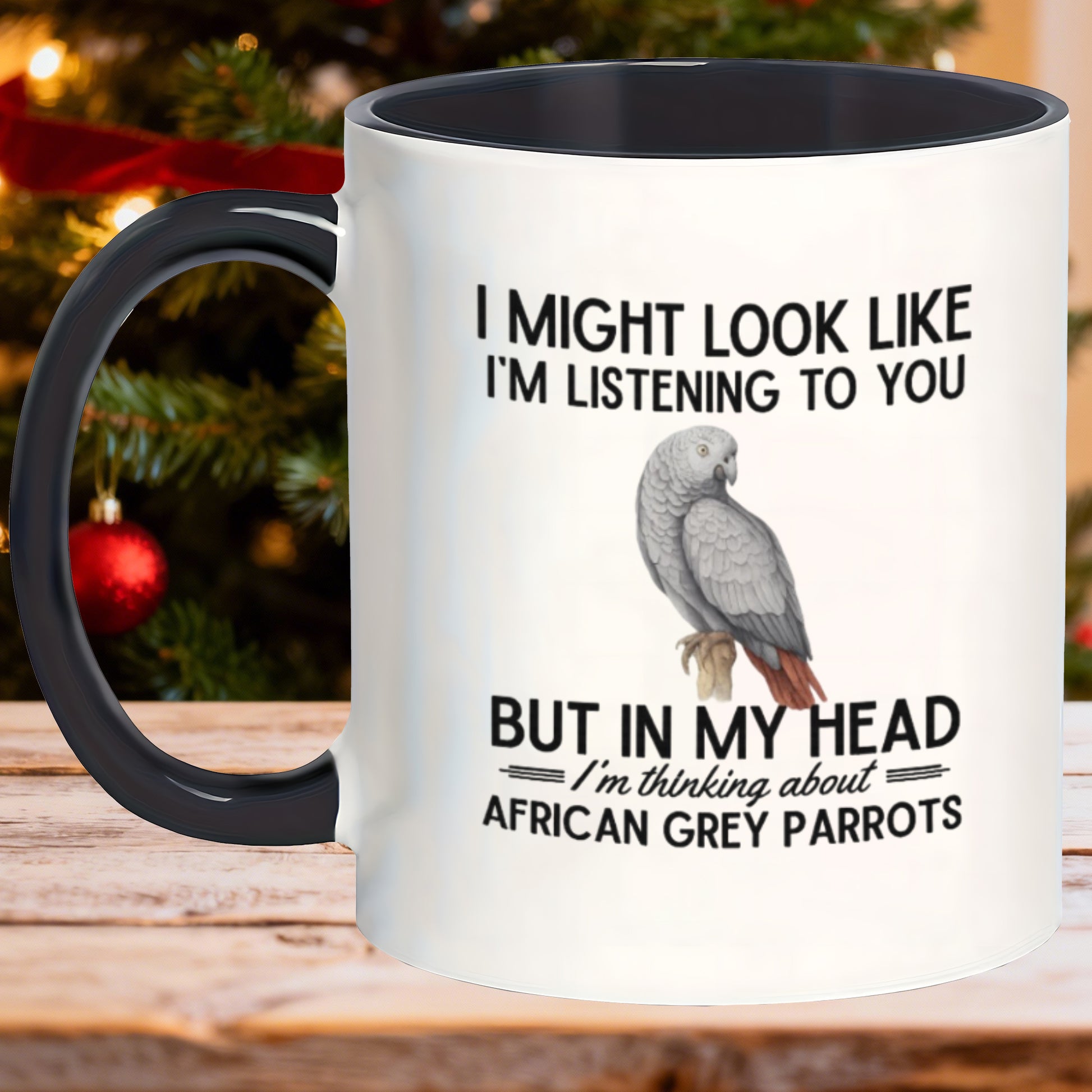 Tailorly Black Accent 11 oz Mug - parrot