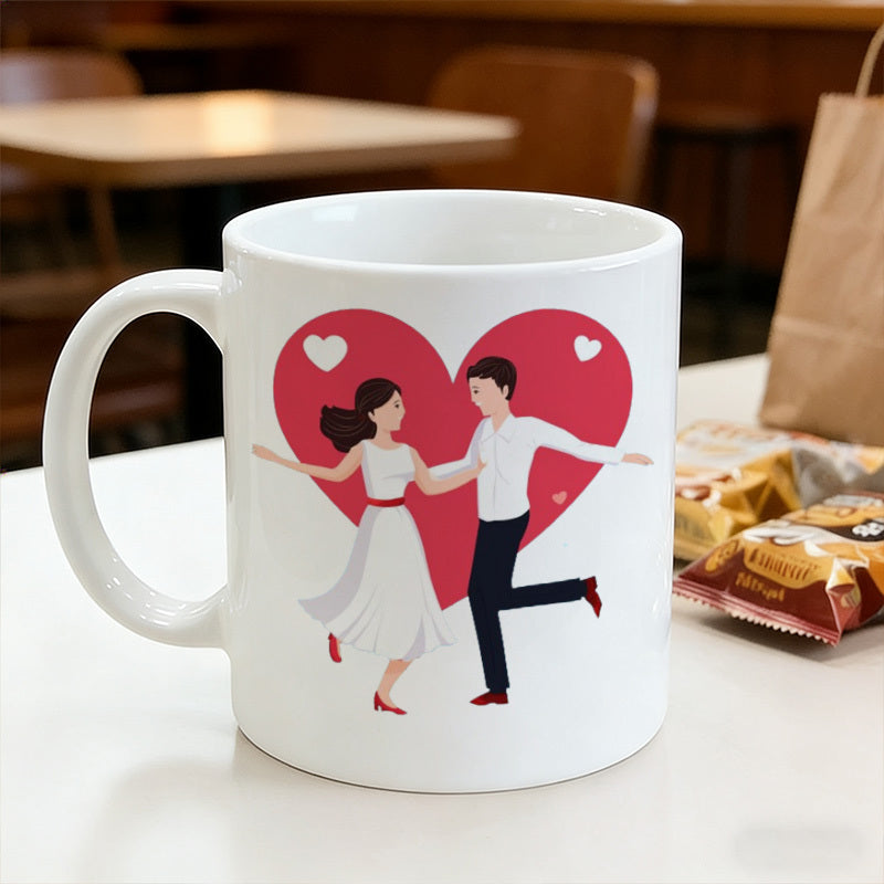 Tailorly White Ceramic 11 oz Mug - heart cupcake heart designs
