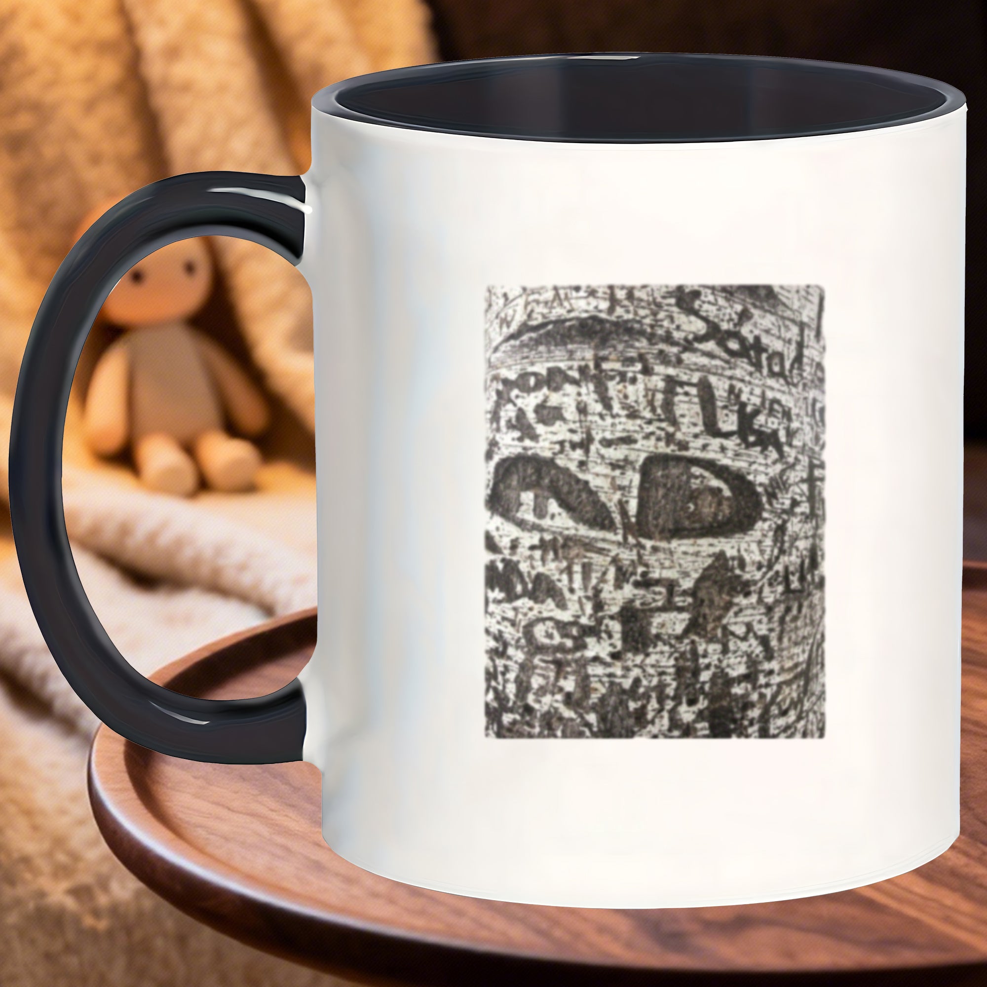 Tailorly Black Accent 11 oz Mug - graffiti