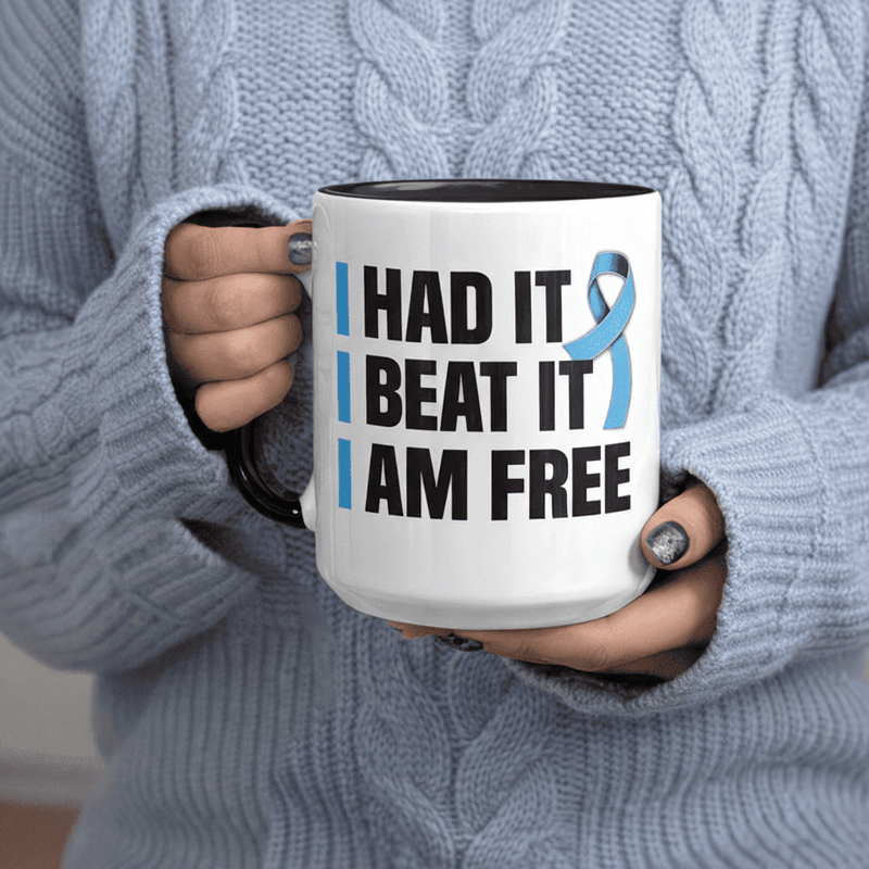 Tailorly Black Accent 11 oz Mug - blue ribbon survivor