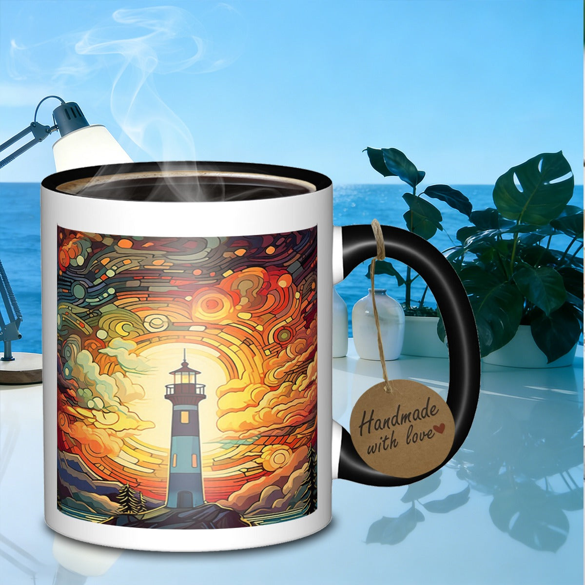 Tailorly Black Accent 11 oz Mug - coastal sturdy drink mug tumbler ideal for everyday use travel and occasions can serve as _aceee819dcd141b3af8be7022a91df41
