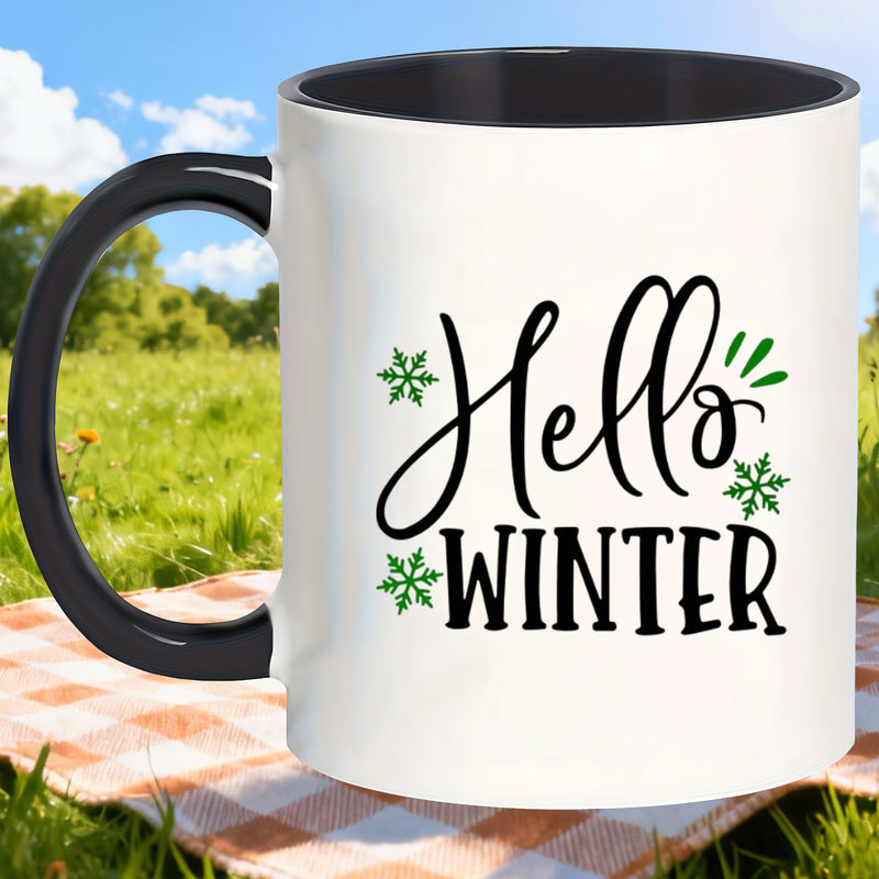 Tailorly Black Accent 11 oz Mug - stylish winter theme