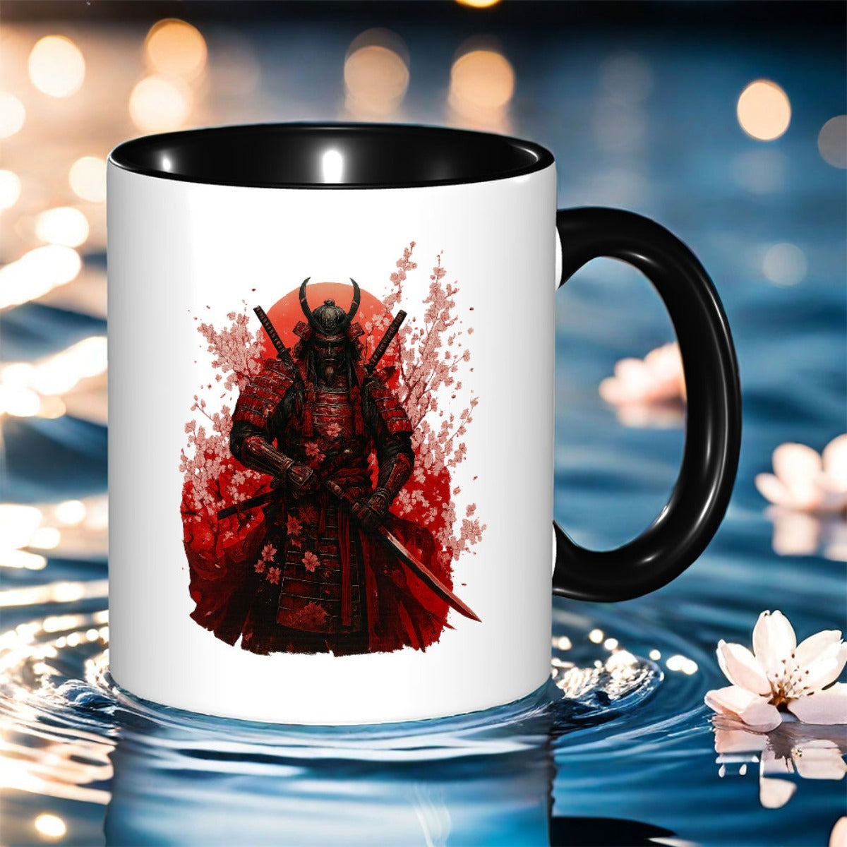 Tailorly Black Accent 11 oz Mug - samurai print
