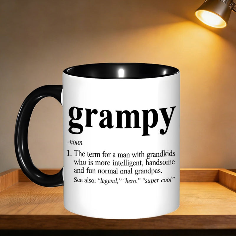 Tailorly Black Accent 11 oz Mug - grandpa definition text