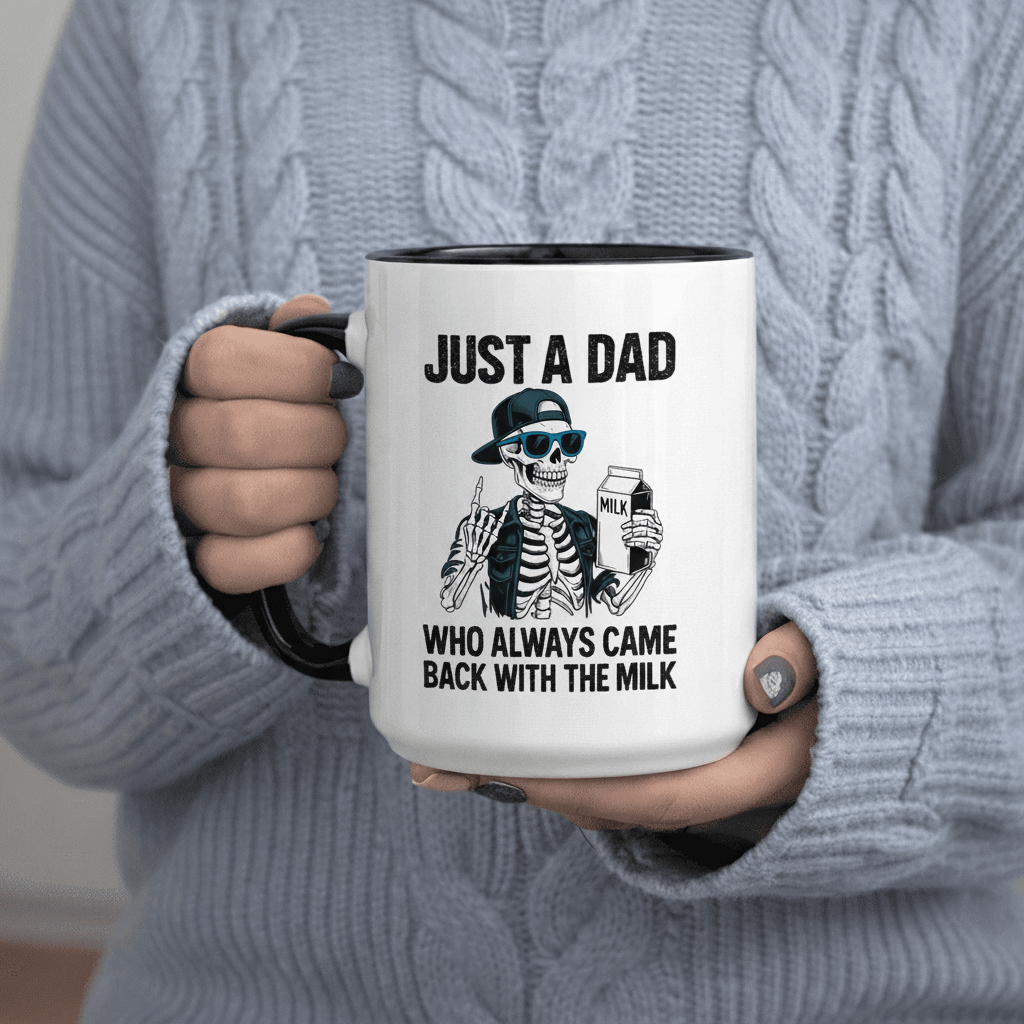 Tailorly Black Accent 11 oz Mug - Just a Dad Who Back with