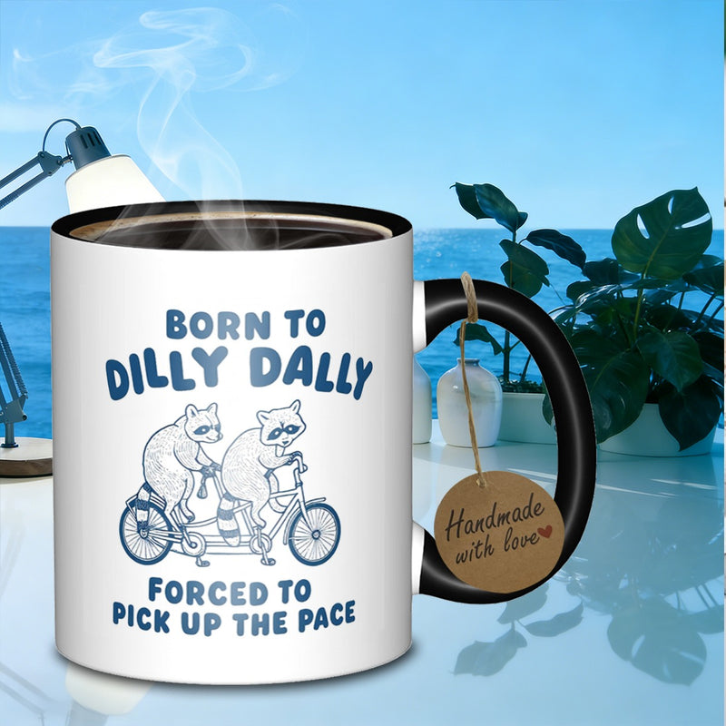Tailorly Black Accent 11 oz Mug - raccoons