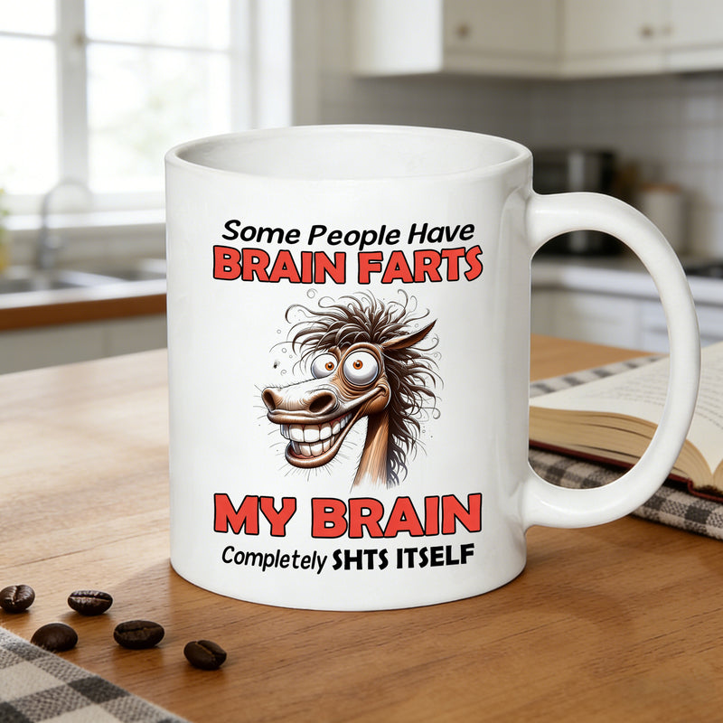 Tailorly White Ceramic 11 oz Mug - have brain text
