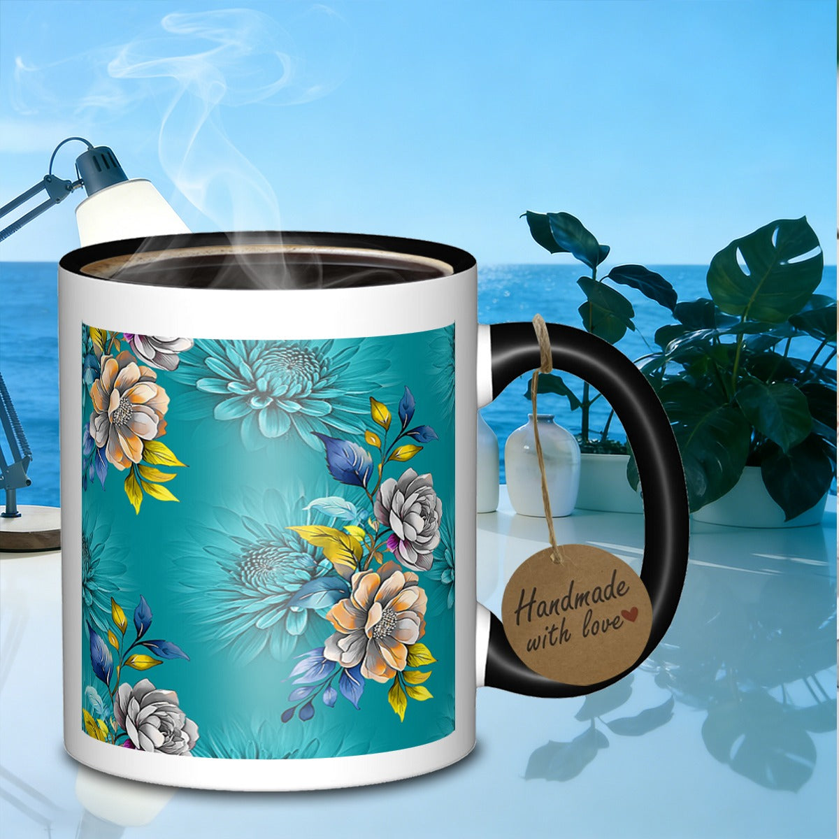 Tailorly Black Accent 11 oz Mug - stylish coffee mug 7562 with a made of ceramic work outdoor activities and travel a great gift