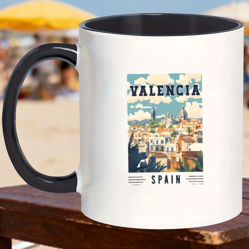 Tailorly Black Accent 11 oz Mug - black handleprint