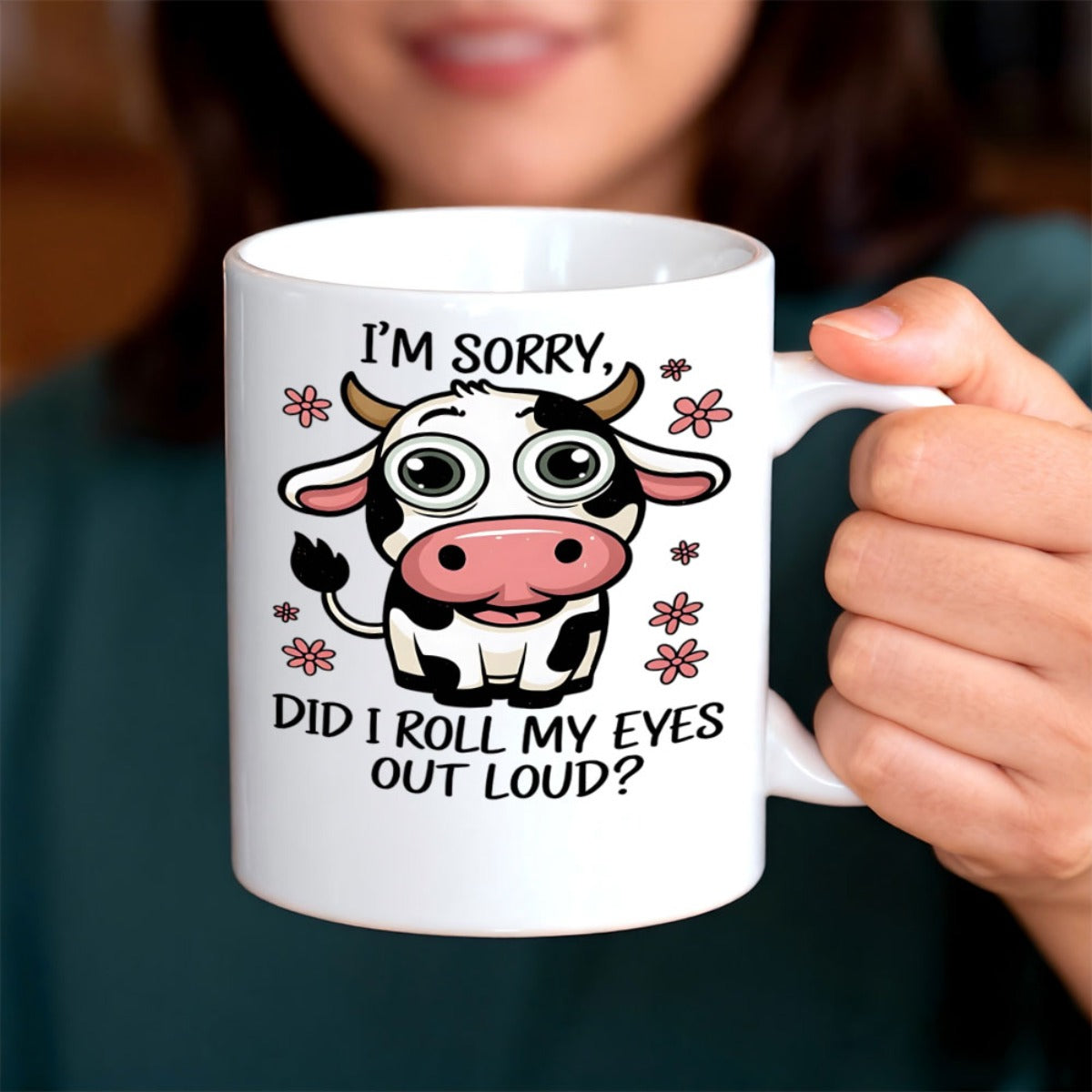 Tailorly White Ceramic 11 oz Mug - sorry did i roll out loud print