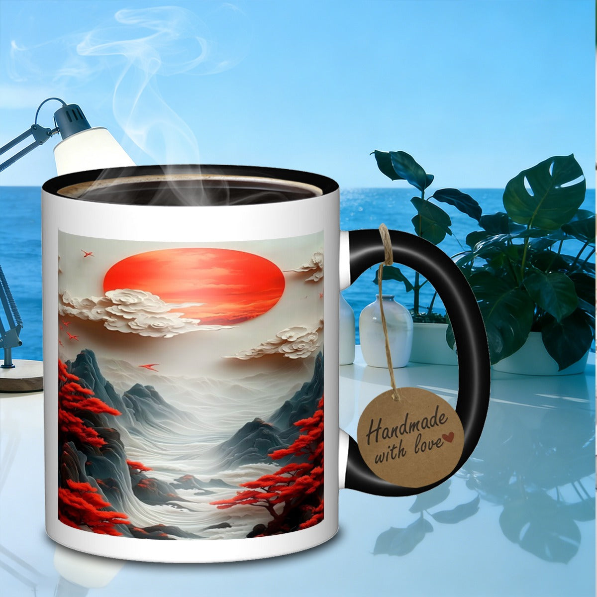 Tailorly Black Accent 11 oz Mug - artistic of a on a fancy stainless steel mug for instagram enthusiasts_ccf38256296f4d51a15bae009b1e23a8