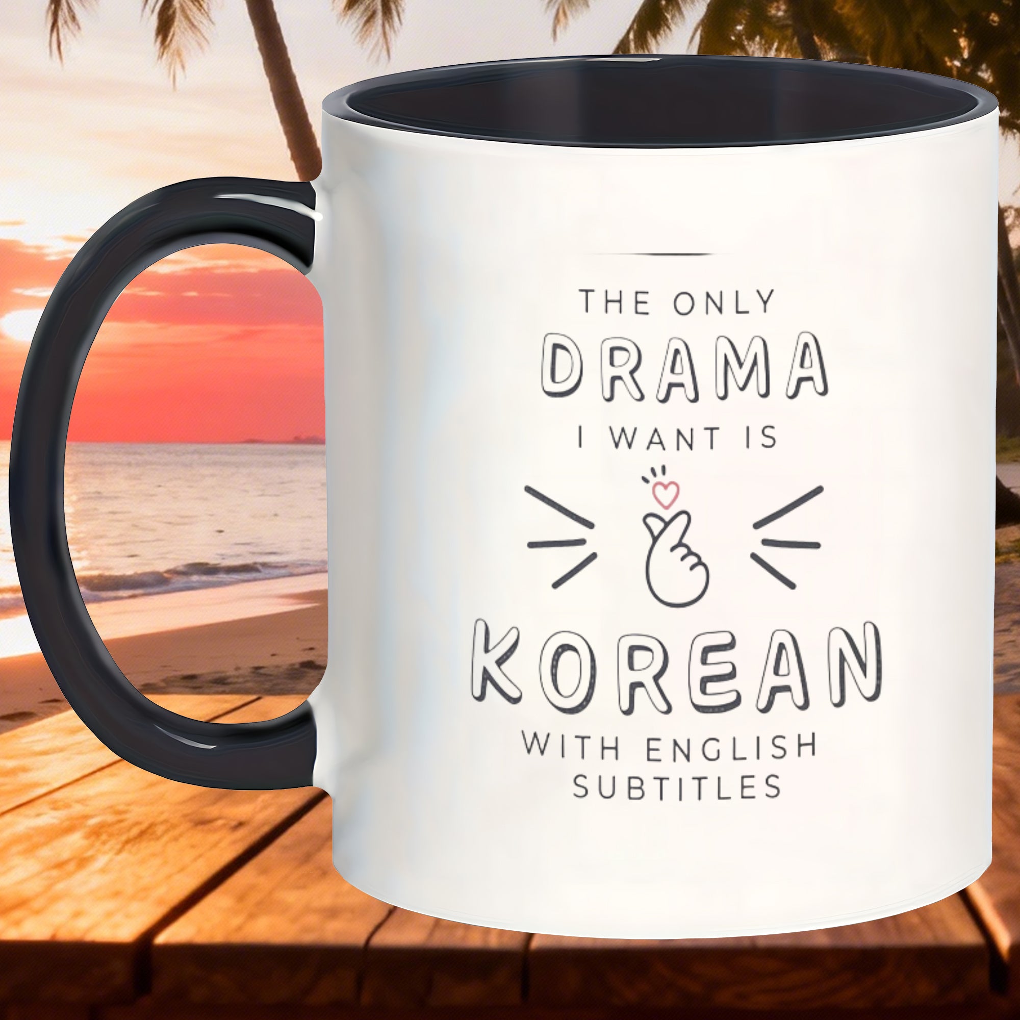 Tailorly Black Accent 11 oz Mug - home decor minimalist matte dishwasher safe daily ceramic mugs gifts for friends wives lovers and