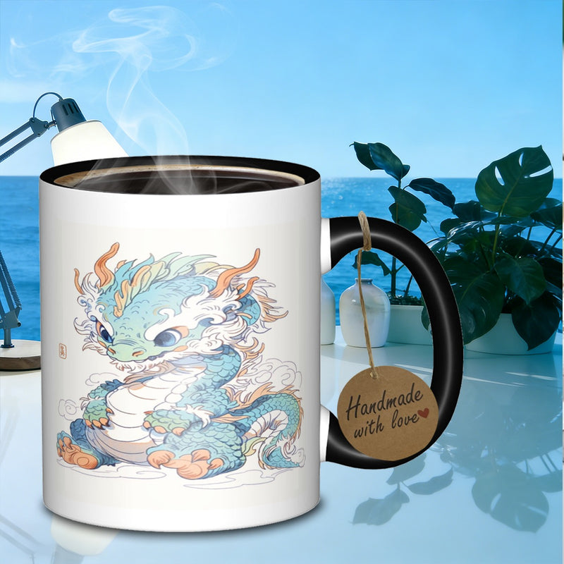 Tailorly Black Accent 11 oz Mug - azure dragon