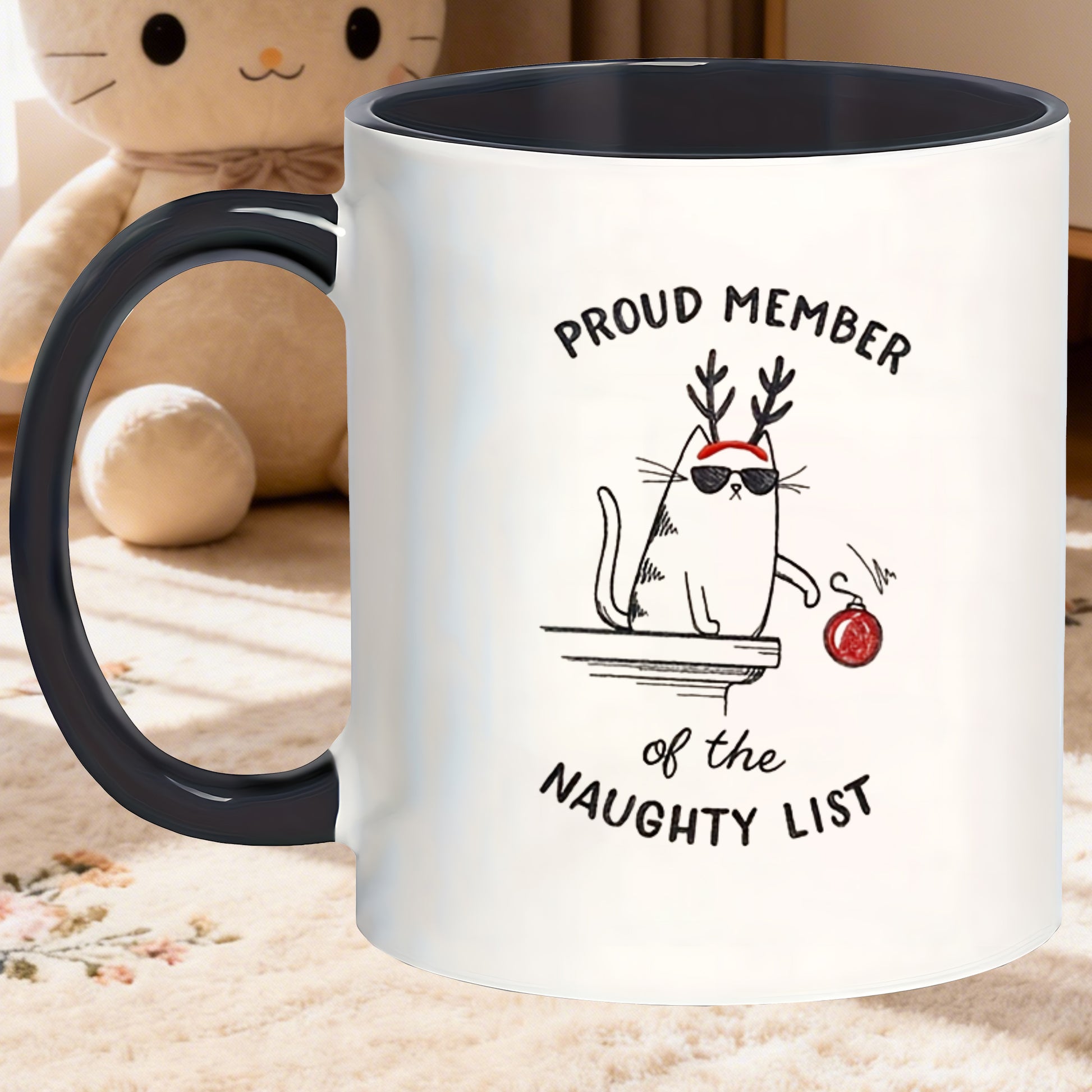 Tailorly Black Accent 11 oz Mug - novelty drinkware of the mugs ceramic round with lid hand wash only reusable ideal for christmas thanksgiving