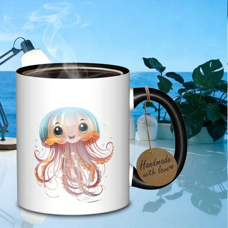 Tailorly Black Accent 11 oz Mug - jellyfish