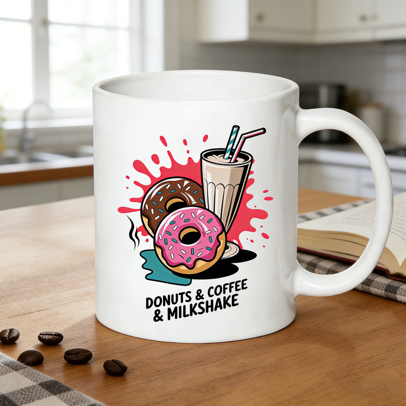 Tailorly White Ceramic 11 oz Mug - milkshake illustration