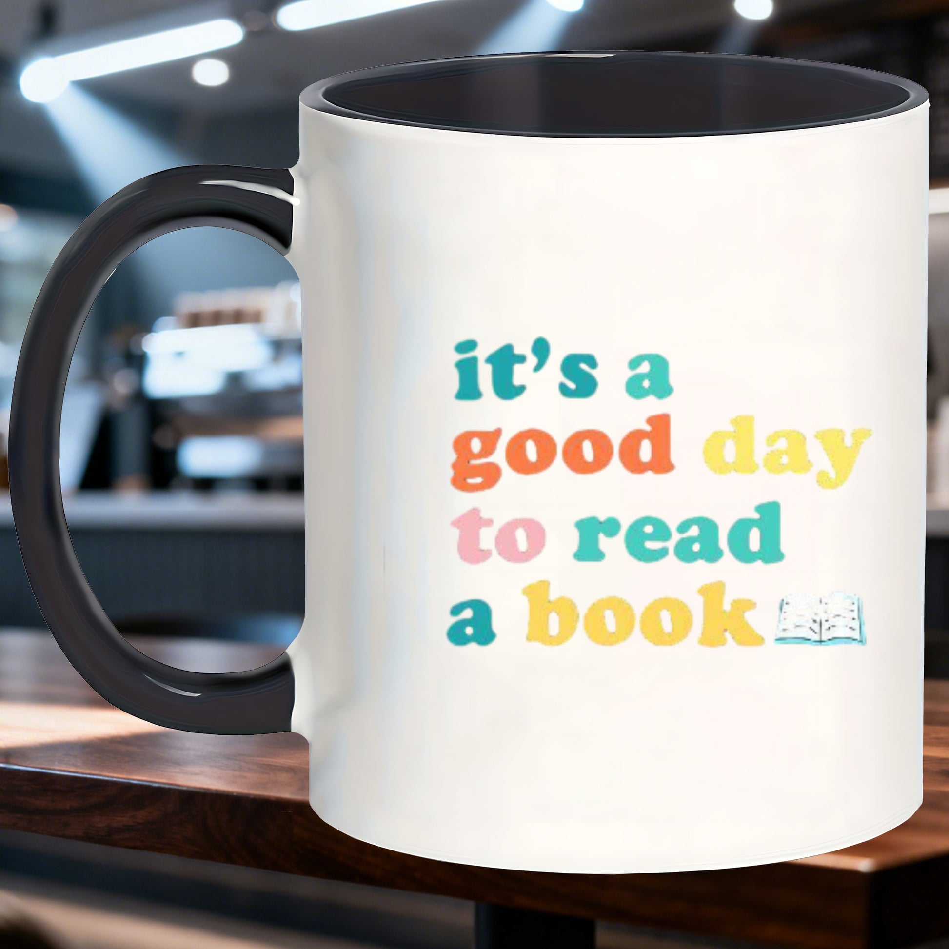 Tailorly Black Accent 11 oz Mug - multipurpose fun gift non slip heat tea its to read a book mugs women great as thank you gifts funny
