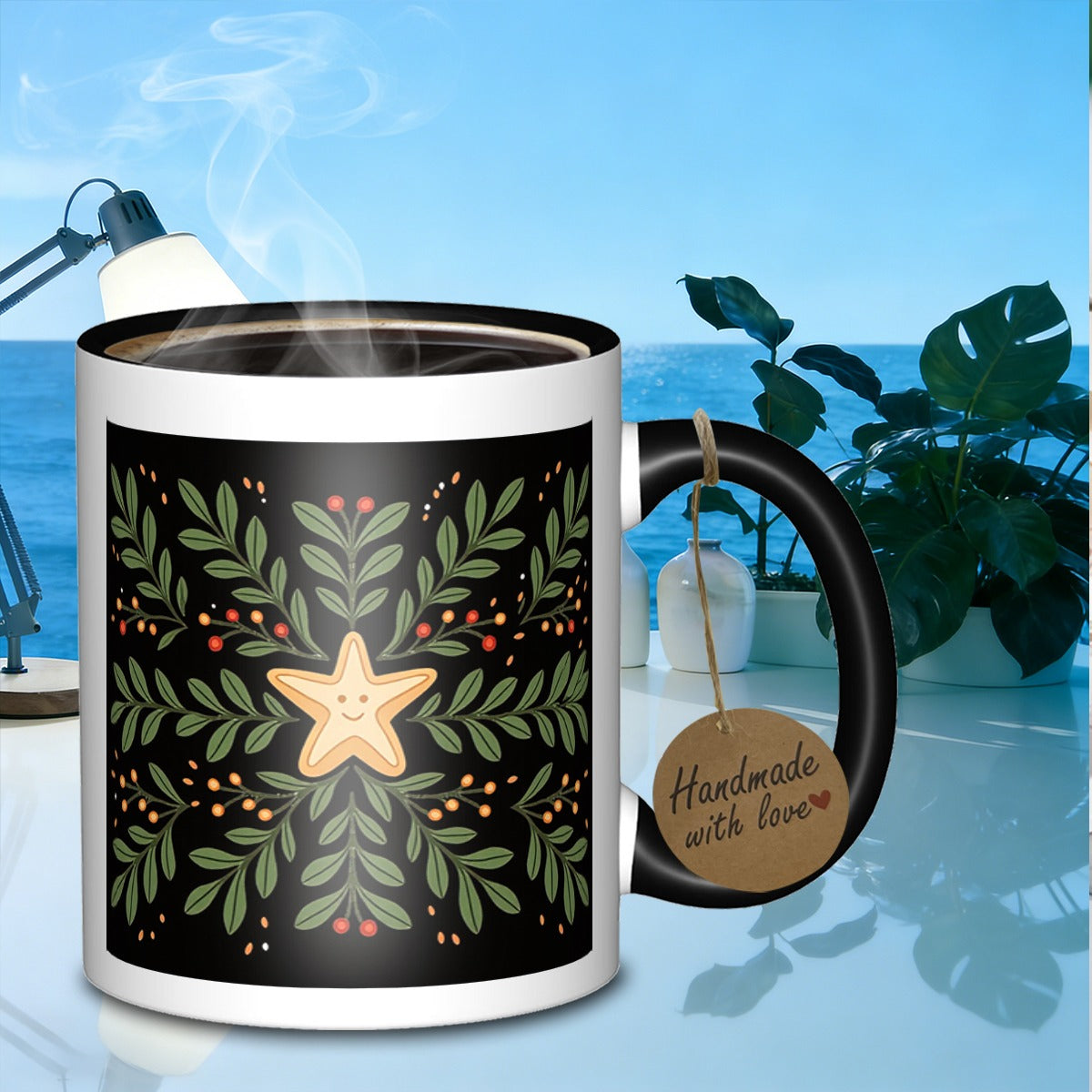 Tailorly Black Accent 11 oz Mug - cookie wreath