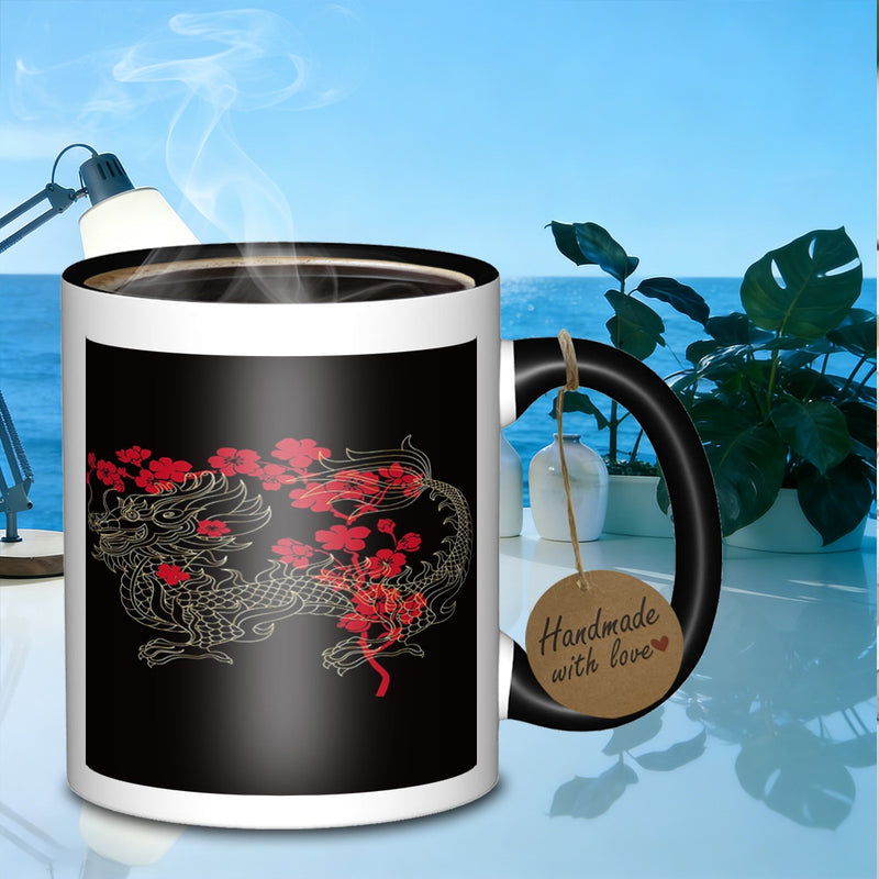 Tailorly Black Accent 11 oz Mug - blossoms