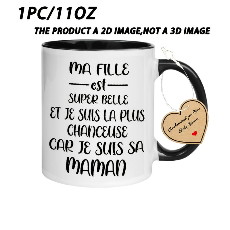 Tailorly Black Accent 11 oz Mug - Daughter Mom text