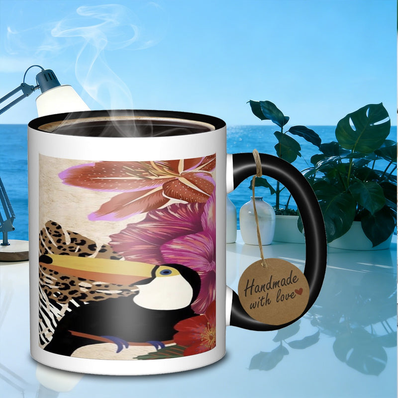Tailorly Black Accent 11 oz Mug - flowers
