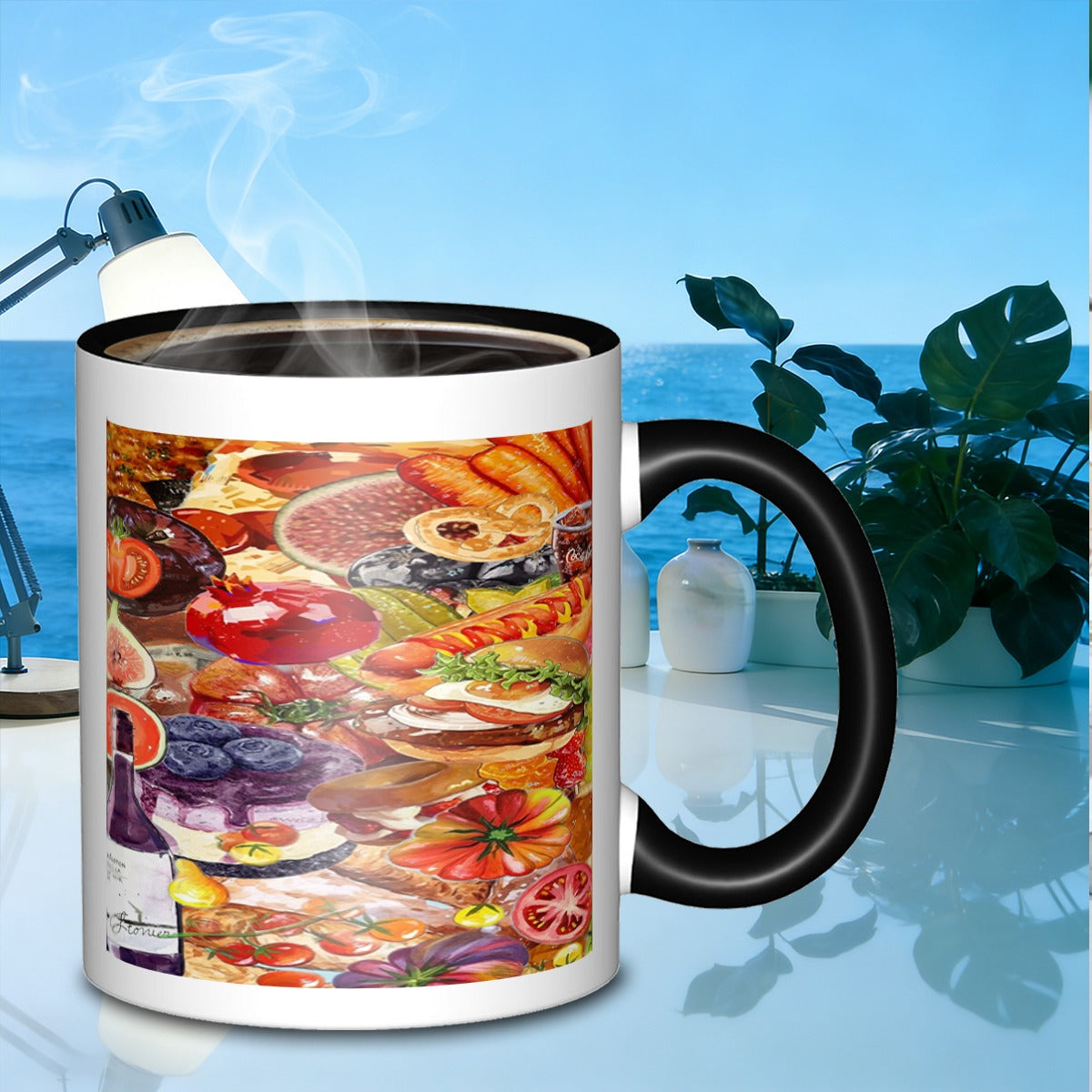 Tailorly Black Accent 11 oz Mug - food and drink collage