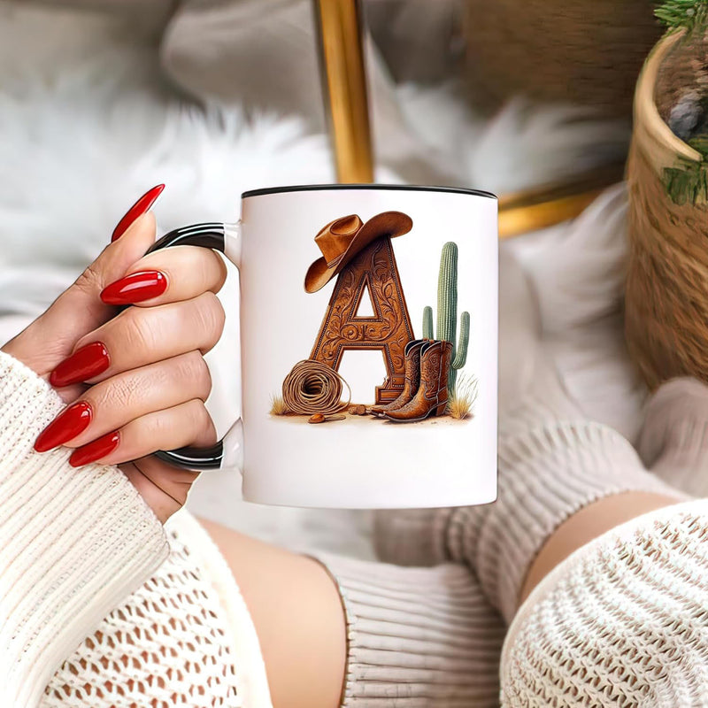 Tailorly Black Accent 11 oz Mug - Western Cowboy Boot