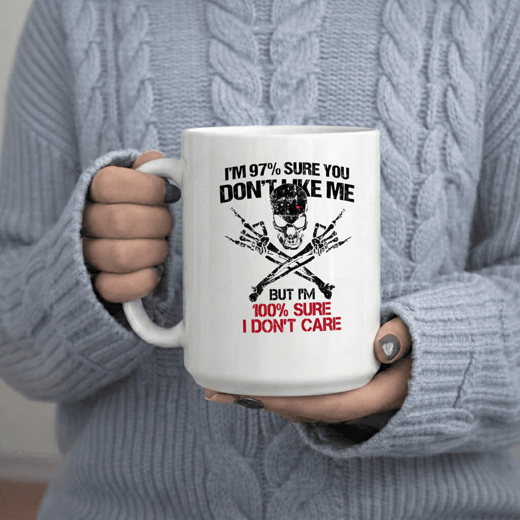 Tailorly White Ceramic 11 oz Mug - I M 97% You Don T But I M 100% T Care