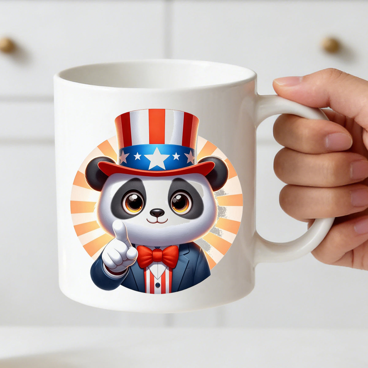Tailorly White Ceramic 11 oz Mug - panda