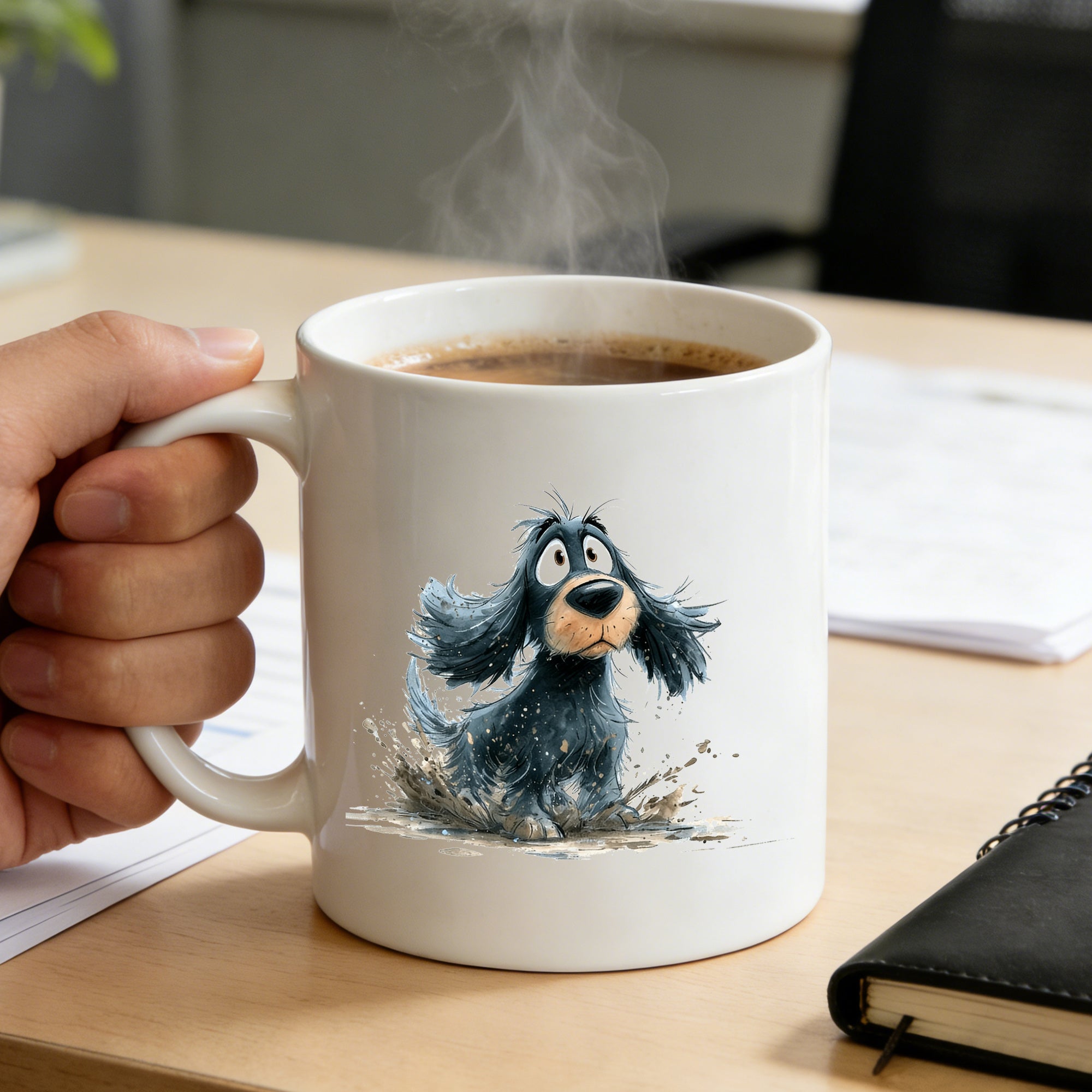 Tailorly White Ceramic 11 oz Mug - muddy puppy