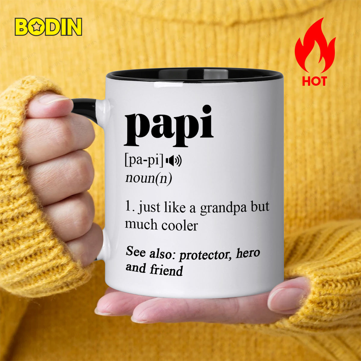 Tailorly Black Accent 11 oz Mug - like a grandpa but cooler