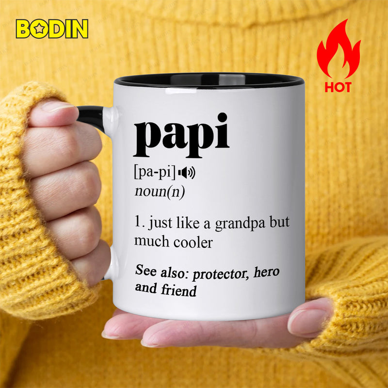 Tailorly Black Accent 11 oz Mug - like a grandpa but cooler