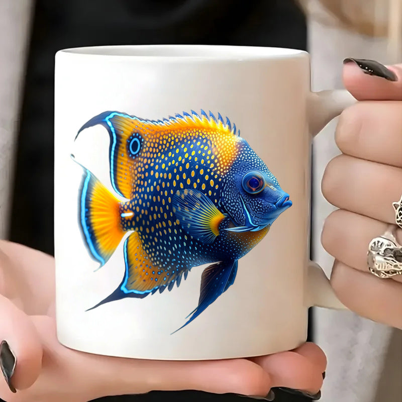 Tailorly White Ceramic 11 oz Mug - vibrant tropical