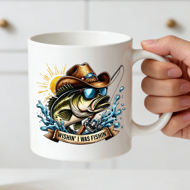 Tailorly White Ceramic 11 oz Mug - wishin i was cool