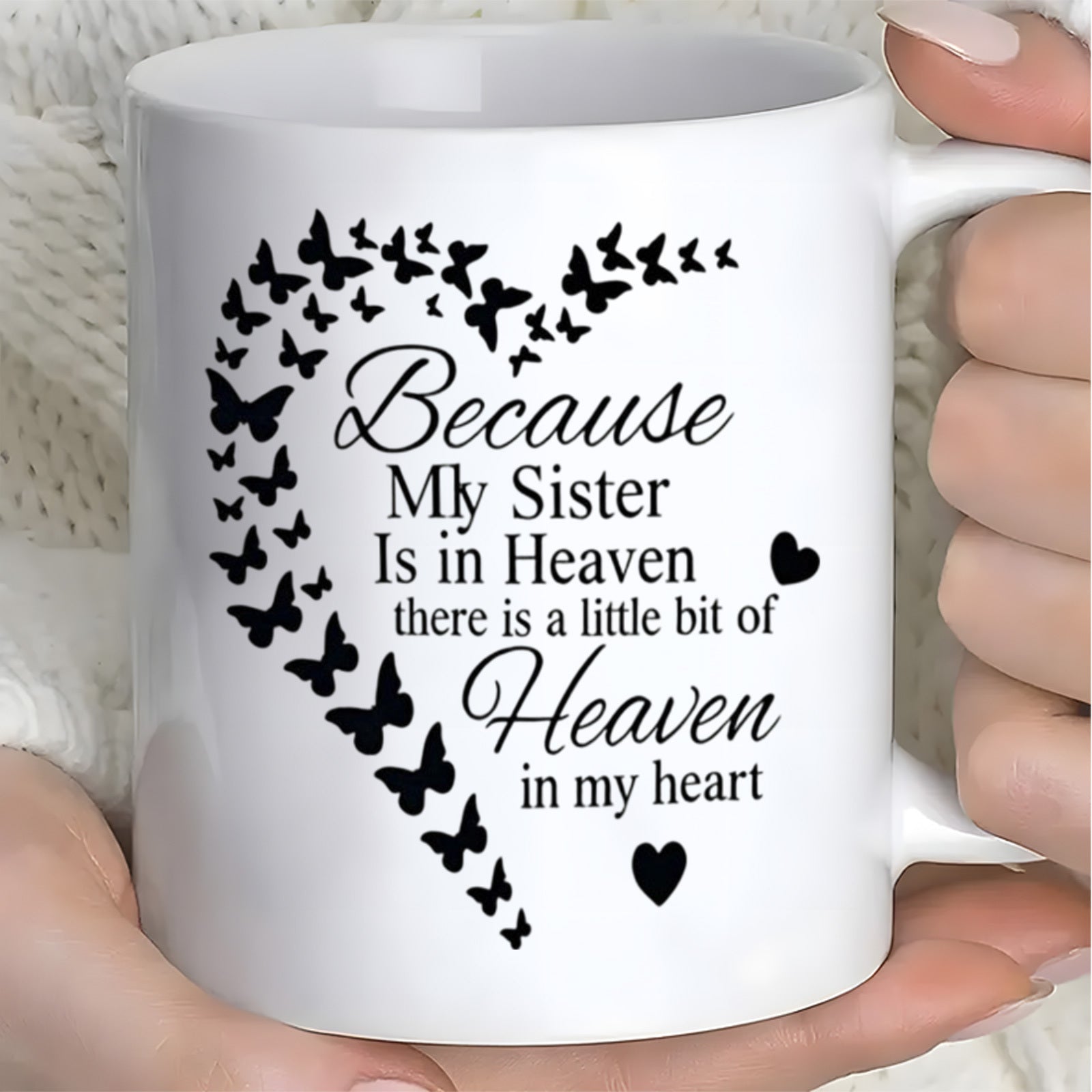 Tailorly White Ceramic 11 oz Mug - sister themed design