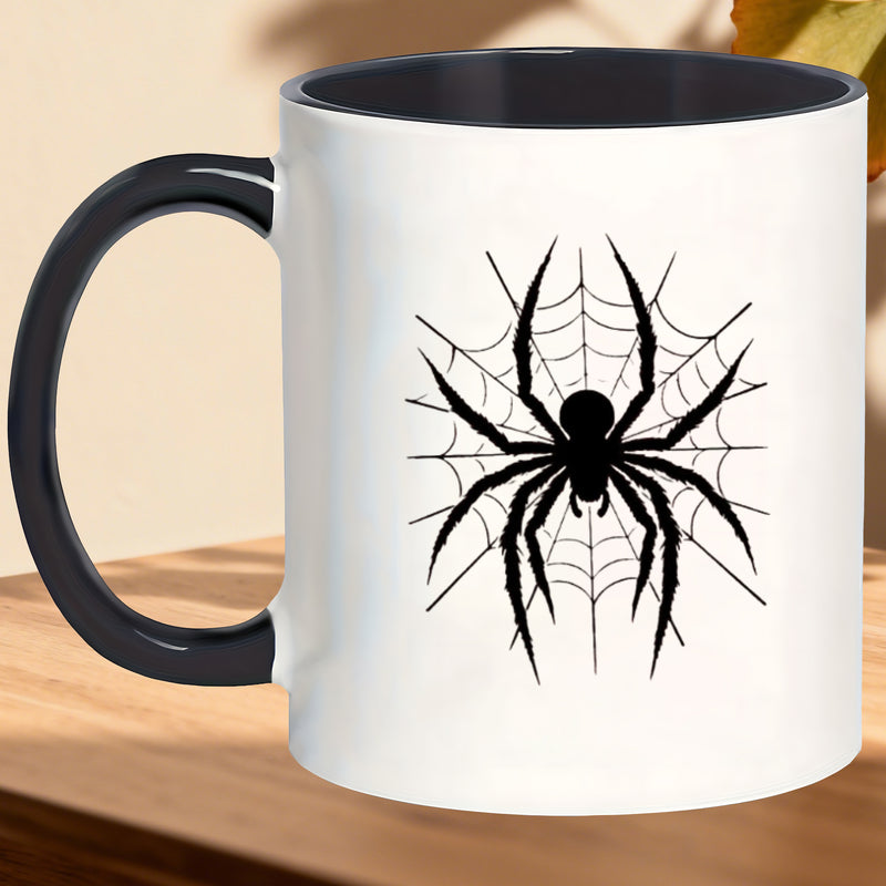 Tailorly Black Accent 11 oz Mug - spider web